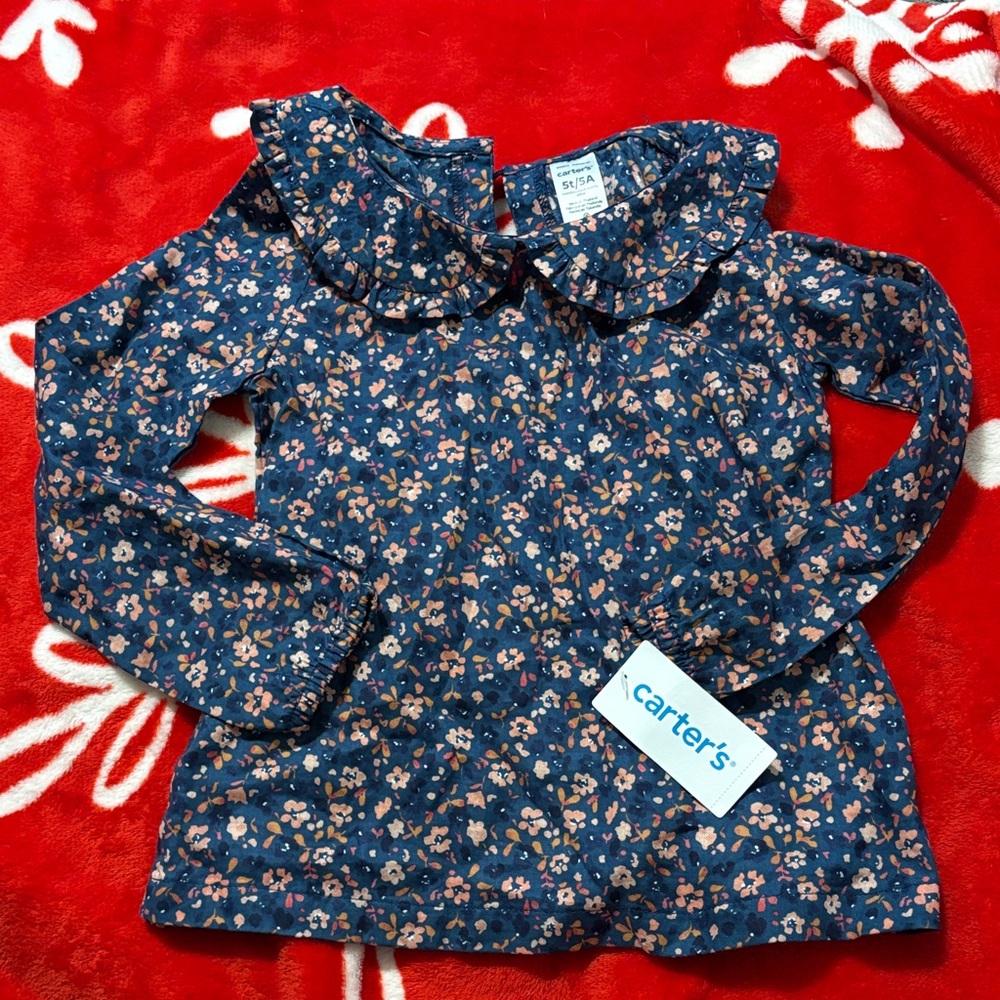 Carter's Blue Floral Blouse